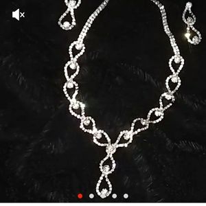 Necklace and earring set for prom or Wedding